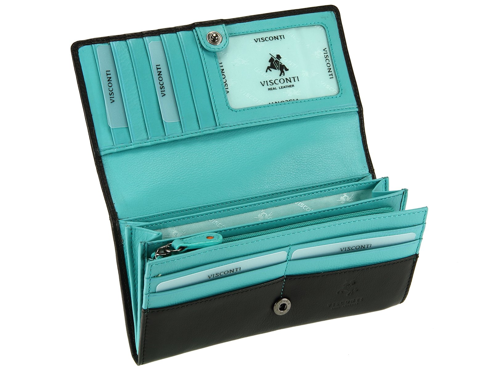 Visconti DOT2, grand portefeuille noir noir, noir, L