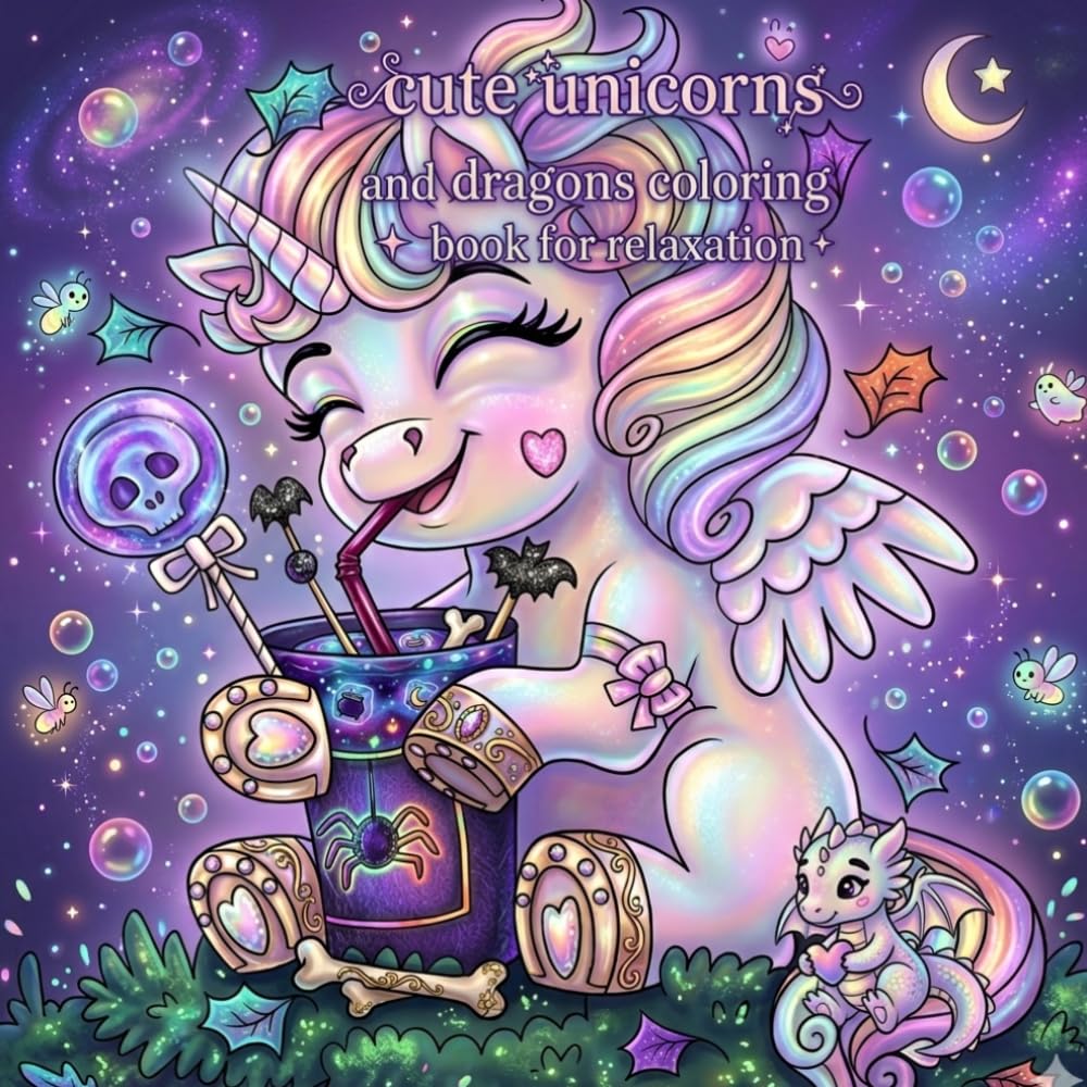 Cute Unicorns & Dragons Coloring Book for Relaxation: A Cozy Collection of Unicorns & Dragons for Peaceful Coloring Moments
