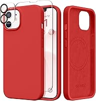 Vista 228 de GONEZ Funda de silicona para iPhone 14 Pro Max, compatible con MagSafe, con protector de pantalla + protector de lente de cámara, silicona líquida a