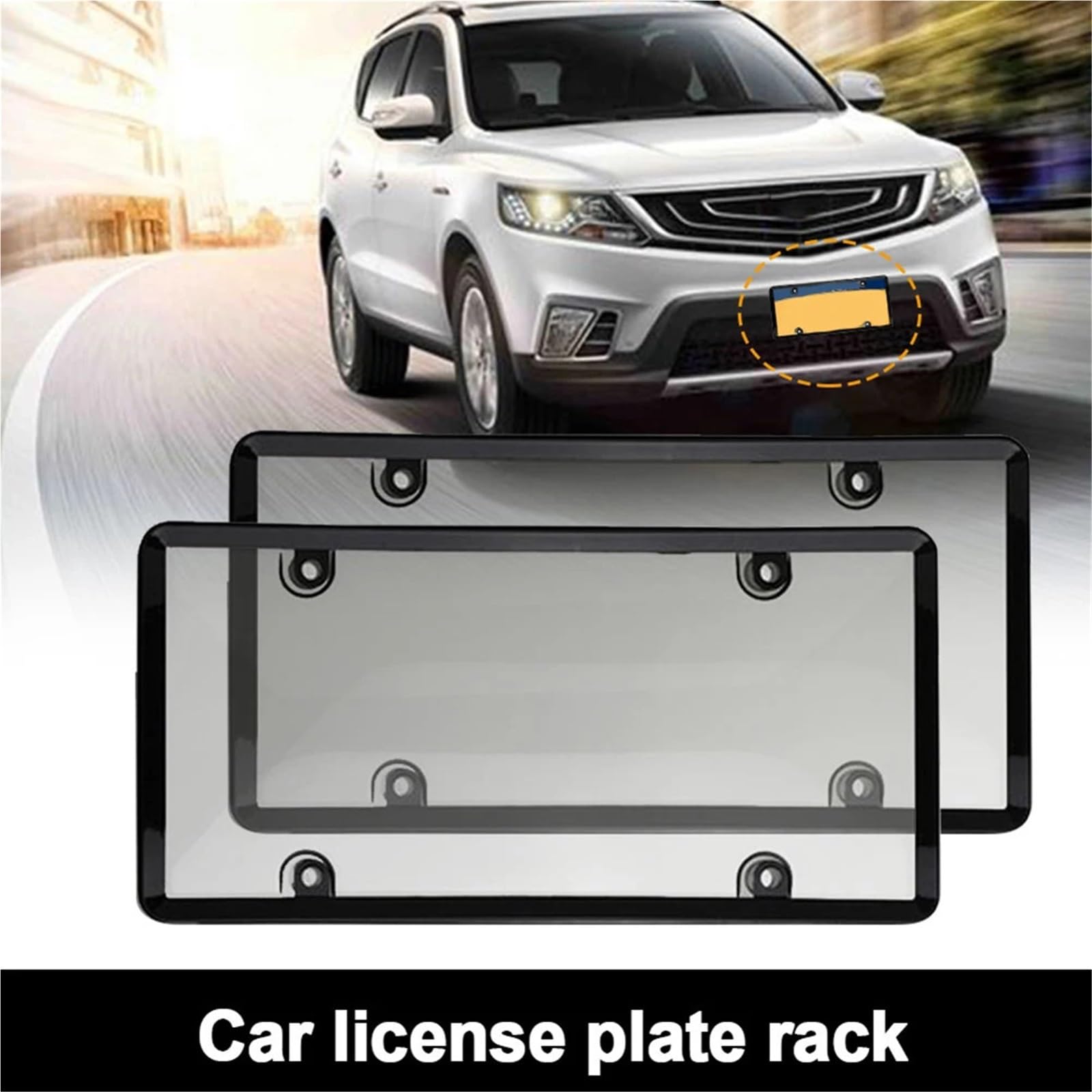 Kennzeichenabdeckung for US-Fahrzeuge, Reflektierend, 1 Stück, Klein, Praktisch, Brandneu