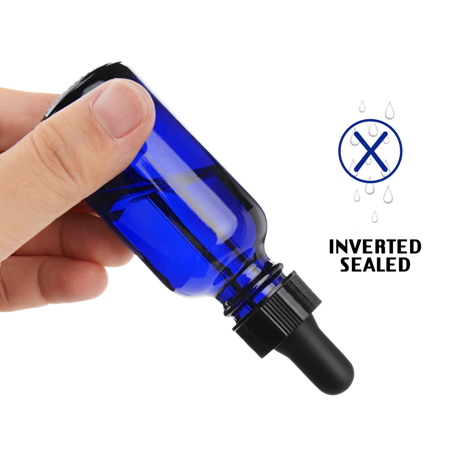 Yesker CL65319 Cobalt Blue Glass Bottles 1-oz for Essential Oils with Glass Eye Dropper And Rubber Bulb - 6 pack: Other Products: Industrial & Scientific