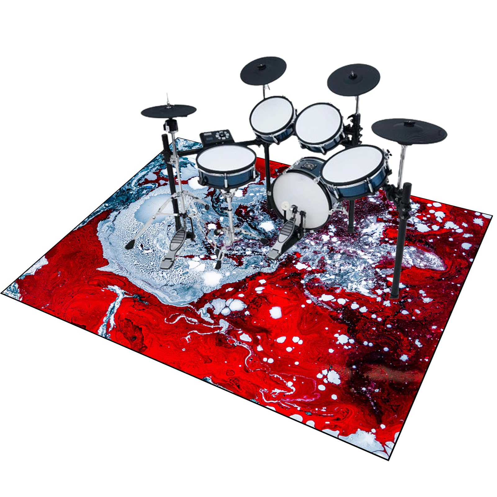 140 x 90 cm Drum Rug Trommel Teppiche Drum Teppich, rutschfeste Drum Matte für Akustik Schlagzeug Drum Kits Bass Drum Elektronisch Snare Klavier Musikinstrumente Teppich, Schallschutz Teppichmatte