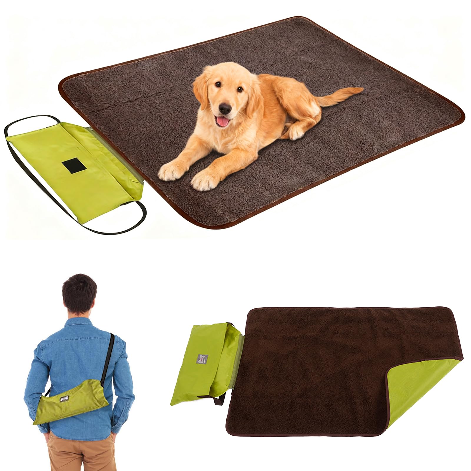 Tapis imperméable pour chien - Couverture d'extérieur - 100 x 70 cm - Pliable et imperméable - Réutilisable - Grande couverture de voyage pour animaux de compagnie - Lavable - Pour chiots et chatons