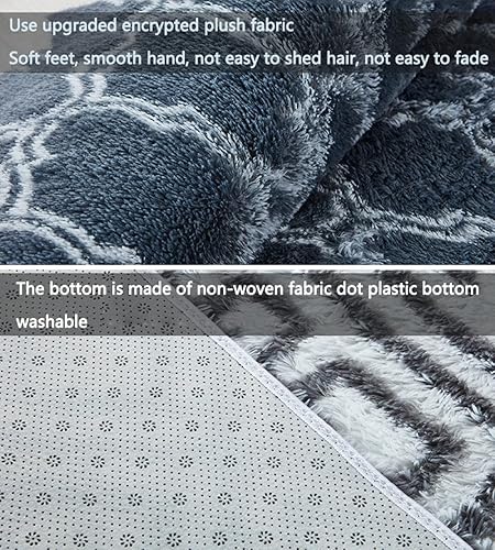 Miniatura 6 de Alfombra suave y esponjosa para habitación de niños, antideslizante, de pelo largo, moderna, para interiores, hogar, sala de estar, dormitorio,