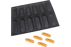 Dioycli Hot Dog Bun Pans for Perfect Baking - 12-Loaf Non-Stick Silicone