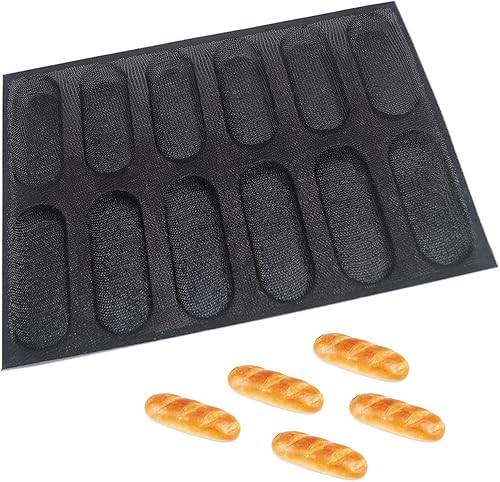 Miniatura 8 de Dioycli Molde de silicona para bollos de hamburguesas, moldes de malla antiadherente para panecillos de tamaño medio molde de pan, moldes de