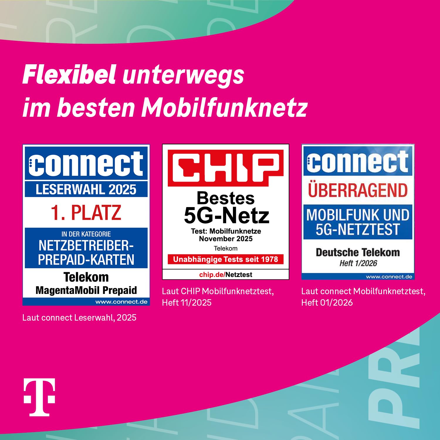 Telekom MagentaMobil Prepago Anual Tarifa Anual 156 GB (13GB/mes) | 5G/LTE Max & Allnet Flat en todas las redes dt. | continuar utilizando el volumen de datos no utilizados | EU Roaming & Hotspot Flat