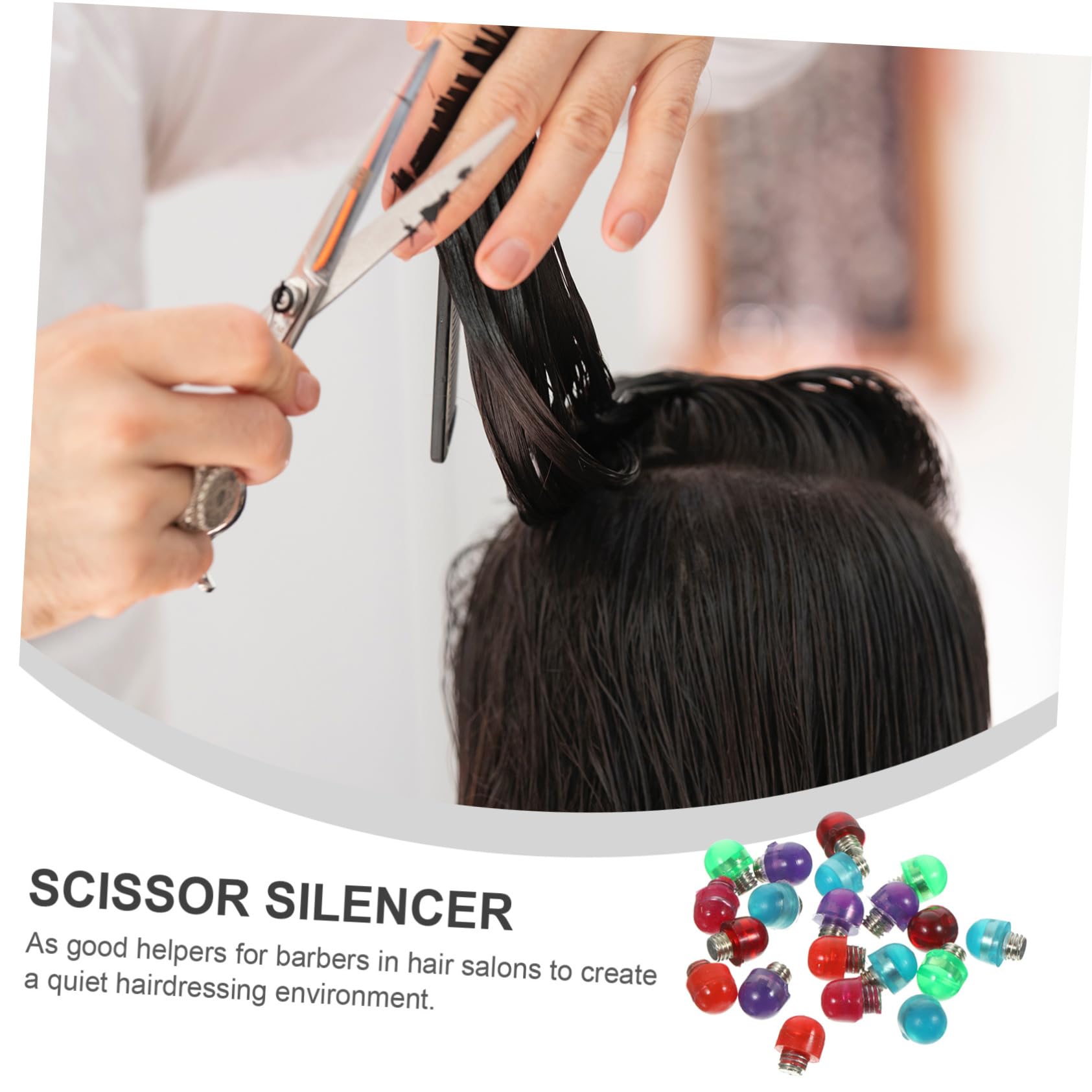 Gogogmee 20 Pcs Scissor Bumpers Hair Shear Muffler Replacement Hair Scissors Replacement Parts Hair Shears Professional Accessories for Hair Metal Hairdressing Tool Major