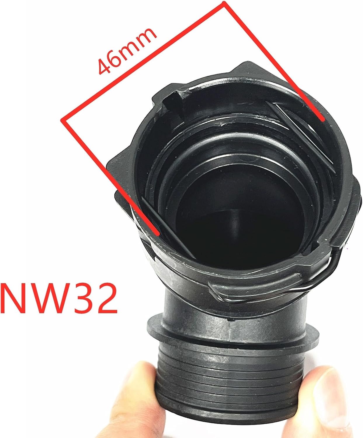 NW32 Coolant Hose Connector Adapter,Radiator Pipe Line Fitting for Chevrolet Mercedes-Benz BMW Audi Volkswagen Volvo Buick,Engine Heater Hose Assembly,Junction Flange Repair Kit,45 Deg, 38mm, 1.5 inch