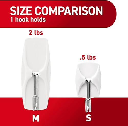 Miniatura 7 de Command Ganchos de palanca de alambre pequeños, 32 unidades y 48 tiras, ganchos de pared colgantes sin daños con tiras adhesivas, no requiere