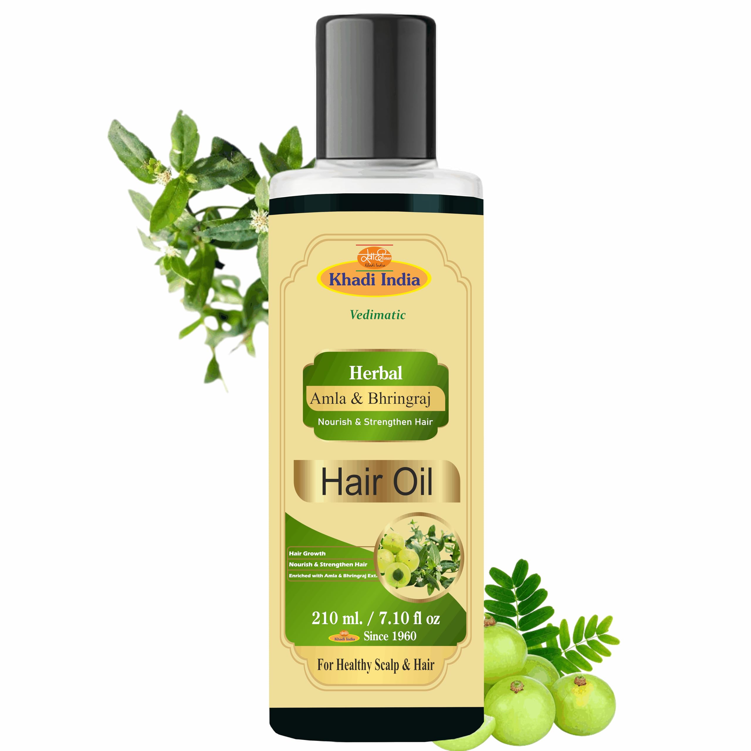 Khadi Herbal Natural Amla Bhringraj Hair Oil For Controlling Hair Fall, Nourishing Oil For Healthy Hair Growth, Paraben & Silicone-Free Suitable For All Hair (Pack Of 1-210 ml)-picture-13