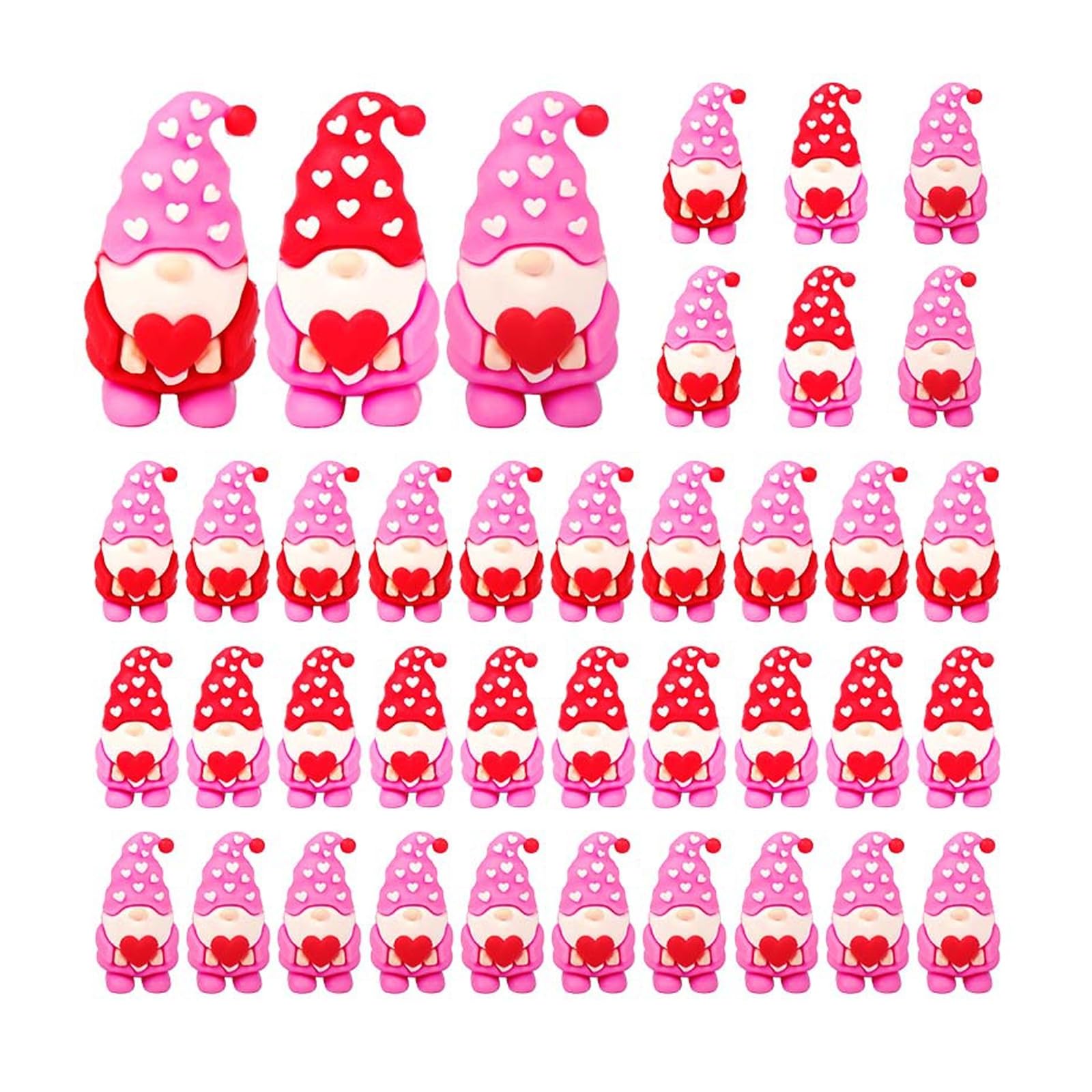hogtnd Day Miniature Gnomes Figures Love Heart Tiny Ornaments to Hide for Wedding Parties Decoration Presents PVC Figurines