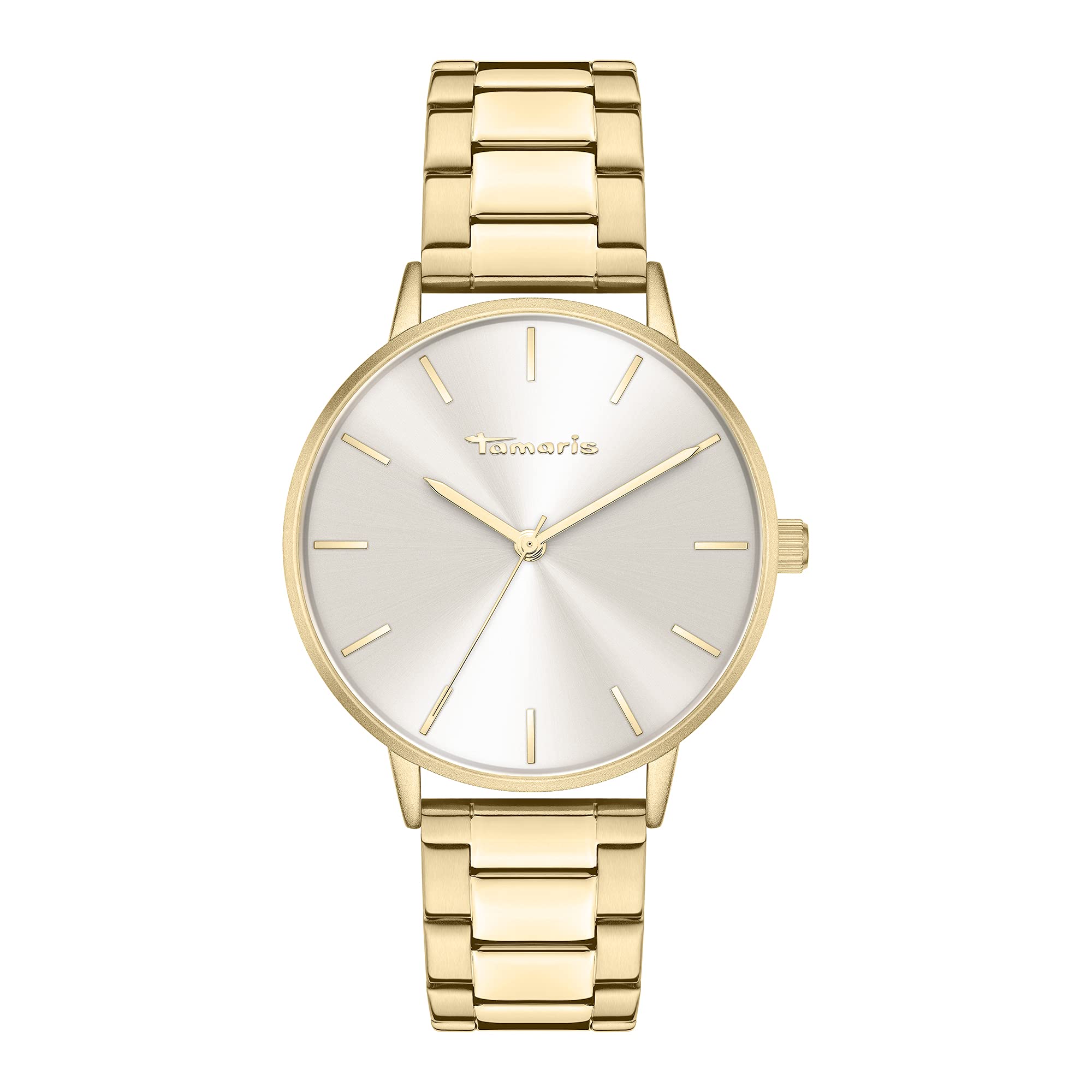 Tamaris Damenuhr – Schlichte, runde Armbanduhr für Damen 36 mm