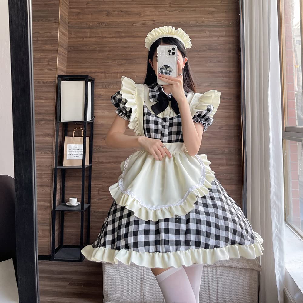 メイド服 チェック柄 喫茶店 レッド ブラック コスプレ ワンピース ロリータ Amazon.co.jp: メイド服 チェック柄 喫茶店 レッド ブラック