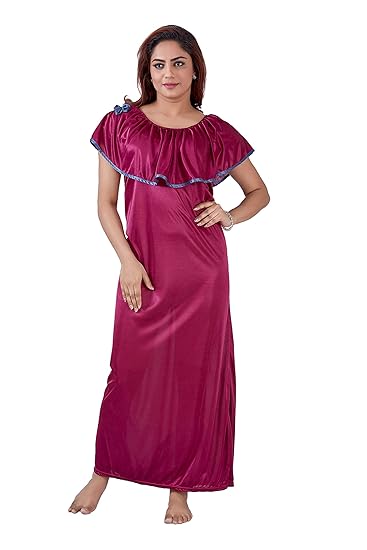 Satin nighty with gown Clearance