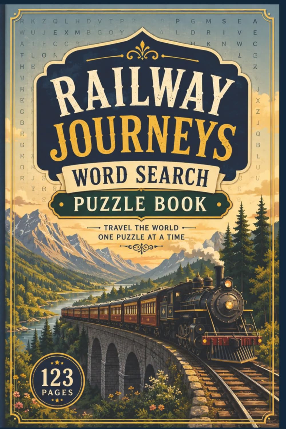 Railway Journeys Word Search Puzzle Book: 60 Large Print Puzzles for Seniors Featuring Classic Locomotives, Famous Routes, and Historic Stations