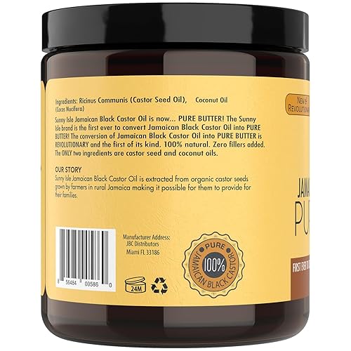 Miniatura 8 de Sunny Isle Aceite de ricino negro jamaicano manteca pura cocomarrón 8 onzas líquidas