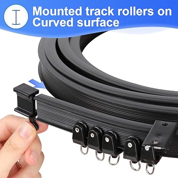 Black Flexible Bendable Ceiling Curtain Track, Curved Ceiling Track for Curtains, Room Divider Ceiling Track Rail System(4 m/ 13.1 ft)