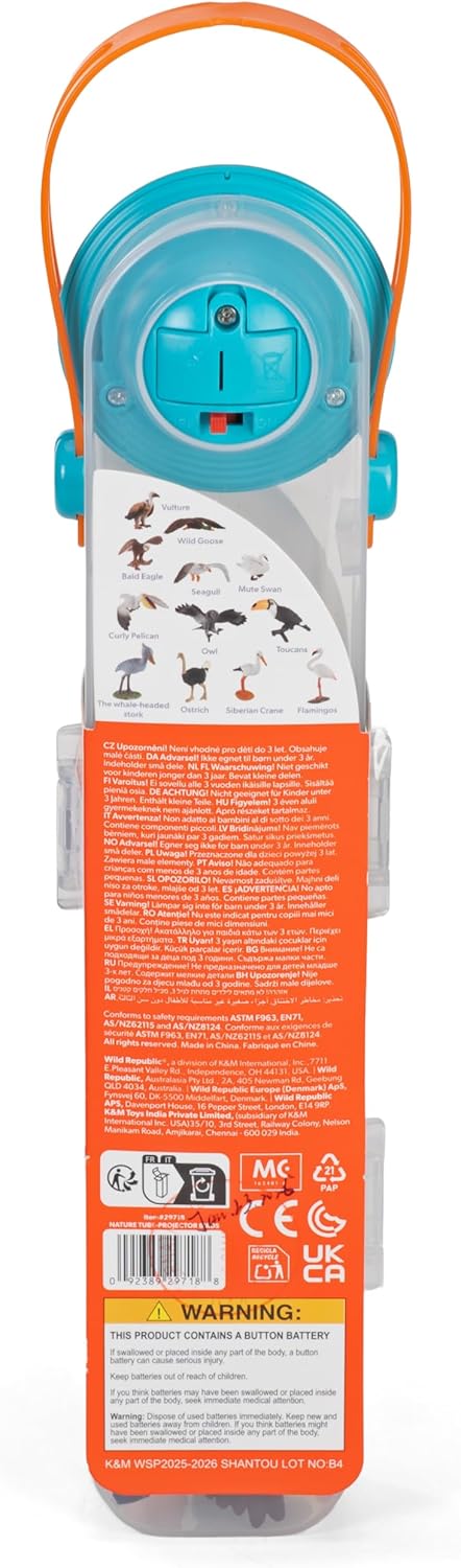 Wild Republic Nature Tube Projector Birds, Gift for Kids, Great for Hours of Independent Play