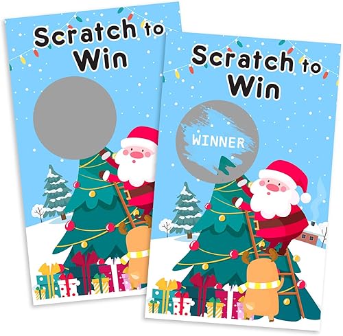 Yangmics Direct Tarjetas de Navidad para raspar (paquete de 40) Juego de fiesta de Navidad para eventos festivos  grupos, niños y adultos  Boletos