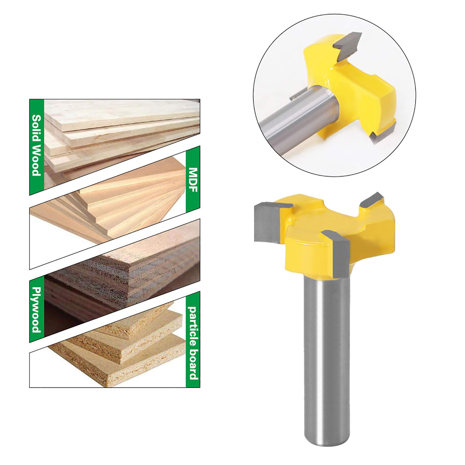 Fraise De Surface Baorder 4 Pièces - Tige 6mm Pour Travail Du Bois Et CNC