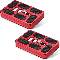 Vista 18 de Frienda 2 piezas de placa de liberación rápida de metal con rosca de 1/4''-20 para trípode de cámara, placa de montaje de rosca para trípode