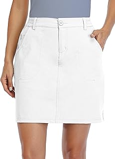 WILLIT Falda de Golf para Mujer, para Exteriores, Informal, UPF 50+, Bolsillos con Cremallera de Secado rápido, para Senderismo