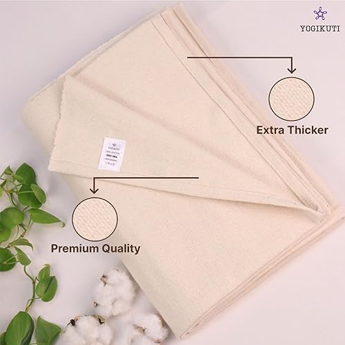 Miniatura 3 de Juego de 2 mantas de yoga tejidas a mano de algodón Iyengar para yoga restaurativo, manta de yoga suave y duradera, ideal para yoga y meditación