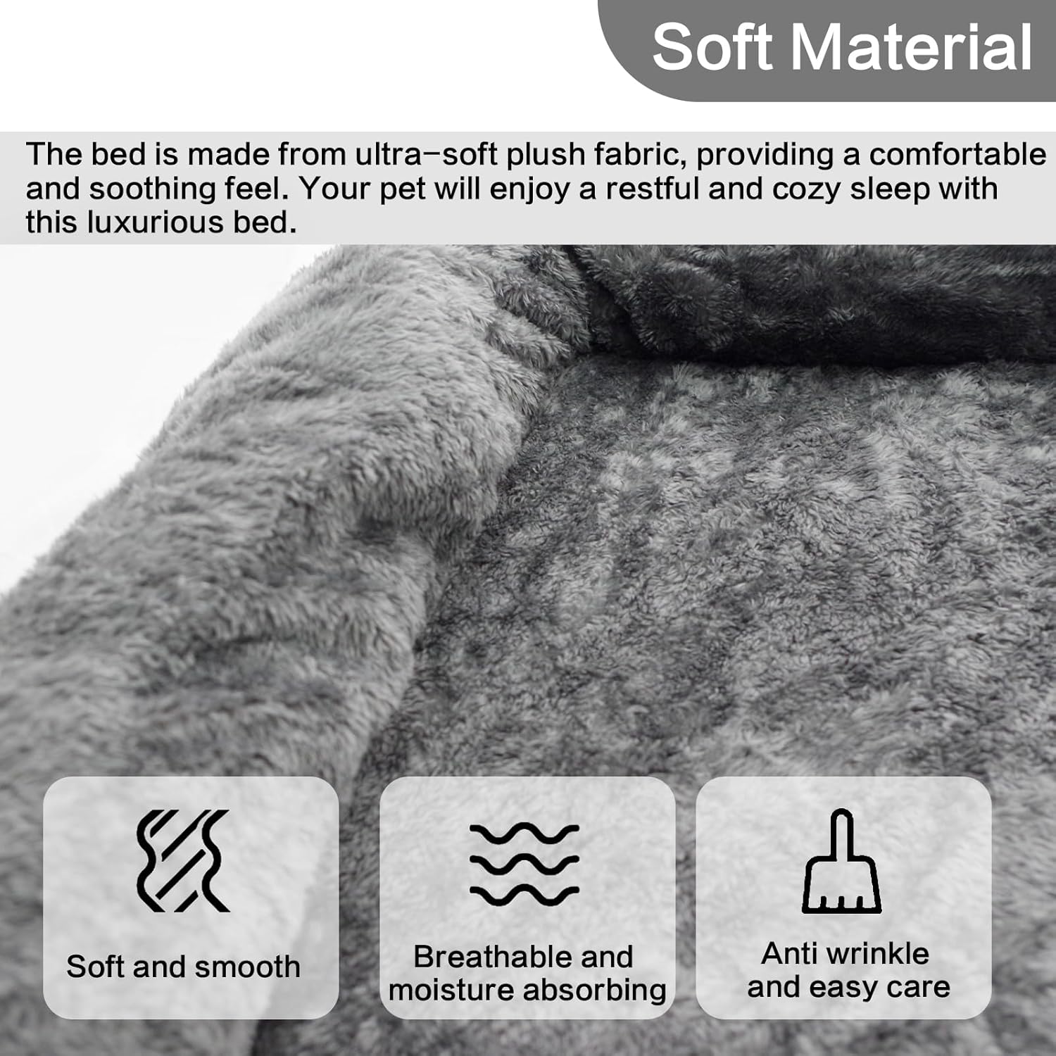 review PatLoom Plush Dog Crate Bed, Soft Faux Pad with Removable Cover, Washable Dog & Cat Kennel Mat, Non-Slip & Thickened for Sleep & Anxiety Relief (35in)