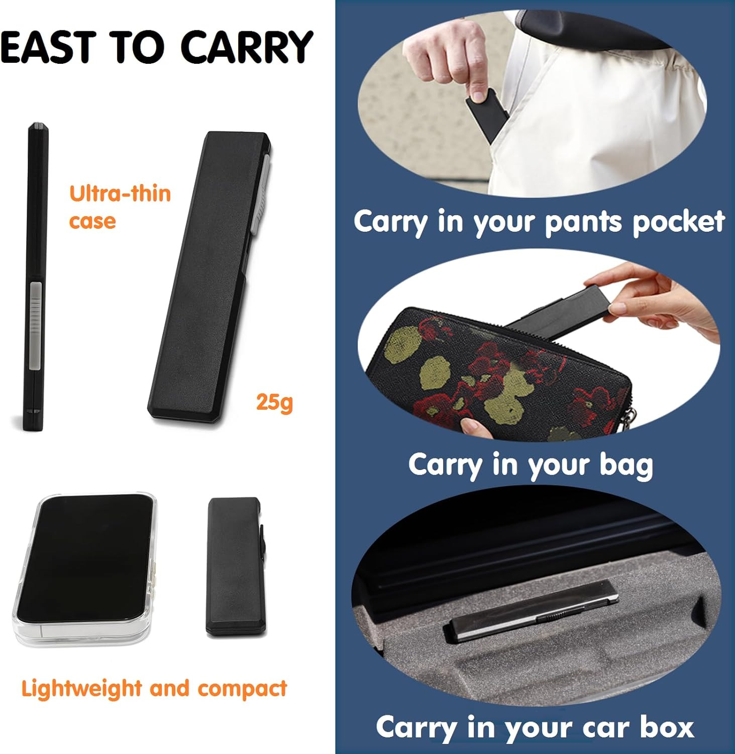 Ultra thin Folding Reading Glasses for Women Men Compact TR90 Blue Light Blocking Readers with Portable Slim Flat case - Image 3