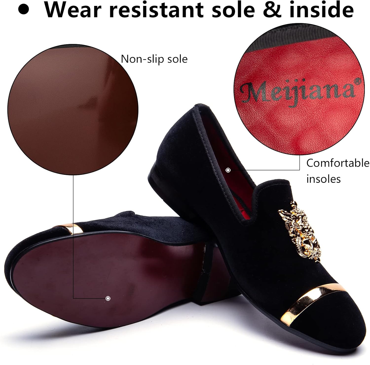 Meijiana Men's Fashion Classic Faux Leather Loafers and Weeding Dress Shoes for Men - Image 5