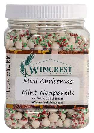 WinCrest Christmas Chocolate Nonpareils - 1.25 Lb Tub Mini Mint Drops