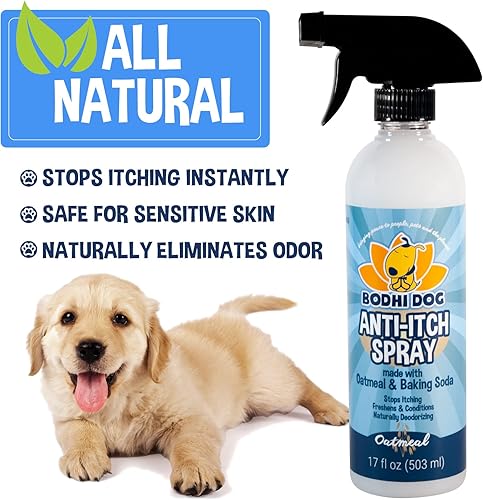Vista 11 de Spray anti picazón de avena para perros y gatos, 100 % natural e hipoalergénico para alivio reconfortante para la piel dañada seca, con picazón