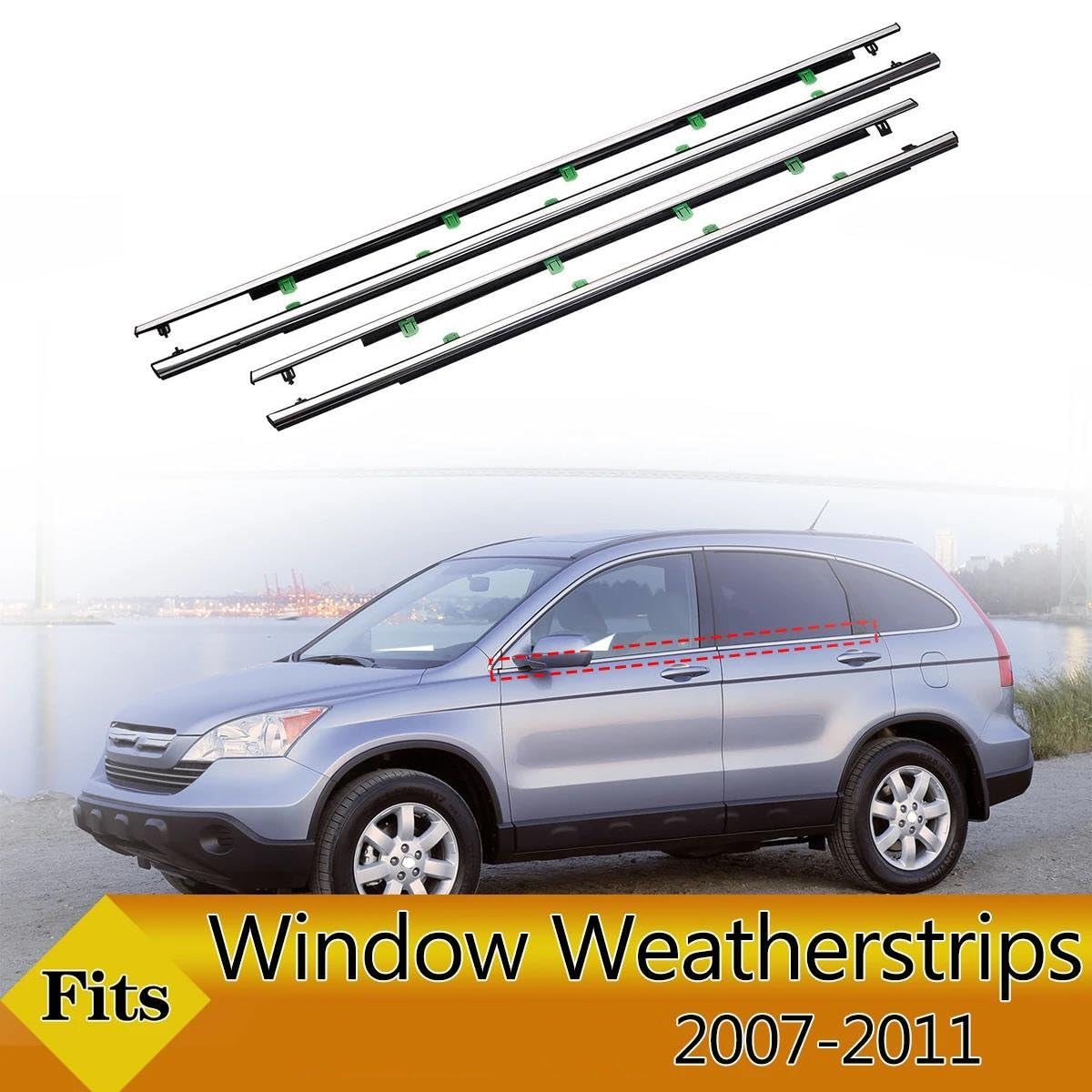 Protezione Portiera Auto 4PCS Auto Finestra Esterna Guarnizione In Gomma Striscia Di Pressione Impermeabile Cintura Di Tenuta Per CR-V Per CRV 2007-2010 2011
