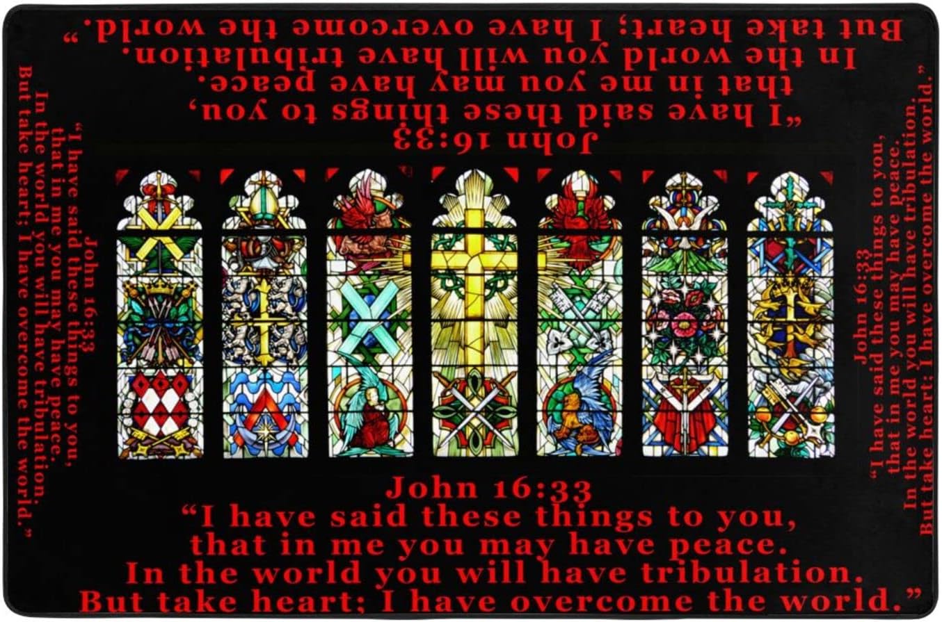 Vivacite Prayer Mat Christian Gifts for Women Men Faith Religious Spiritual Gifts for Women Prayer Rug with Bible Verse Christian Decor Area Rug for Pray Scripture The Lord's Prayer, 36"X24"
