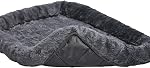 MidWest Homes for Pets Bolster Dog Bed Fits a 33.88cm Crate, 54cm x 33cm x 6.5cm Dog Bed or Cat Bed with Comfortable Bolster, Ideal for Small Dog Breeds, Gray, Model 40222-GY