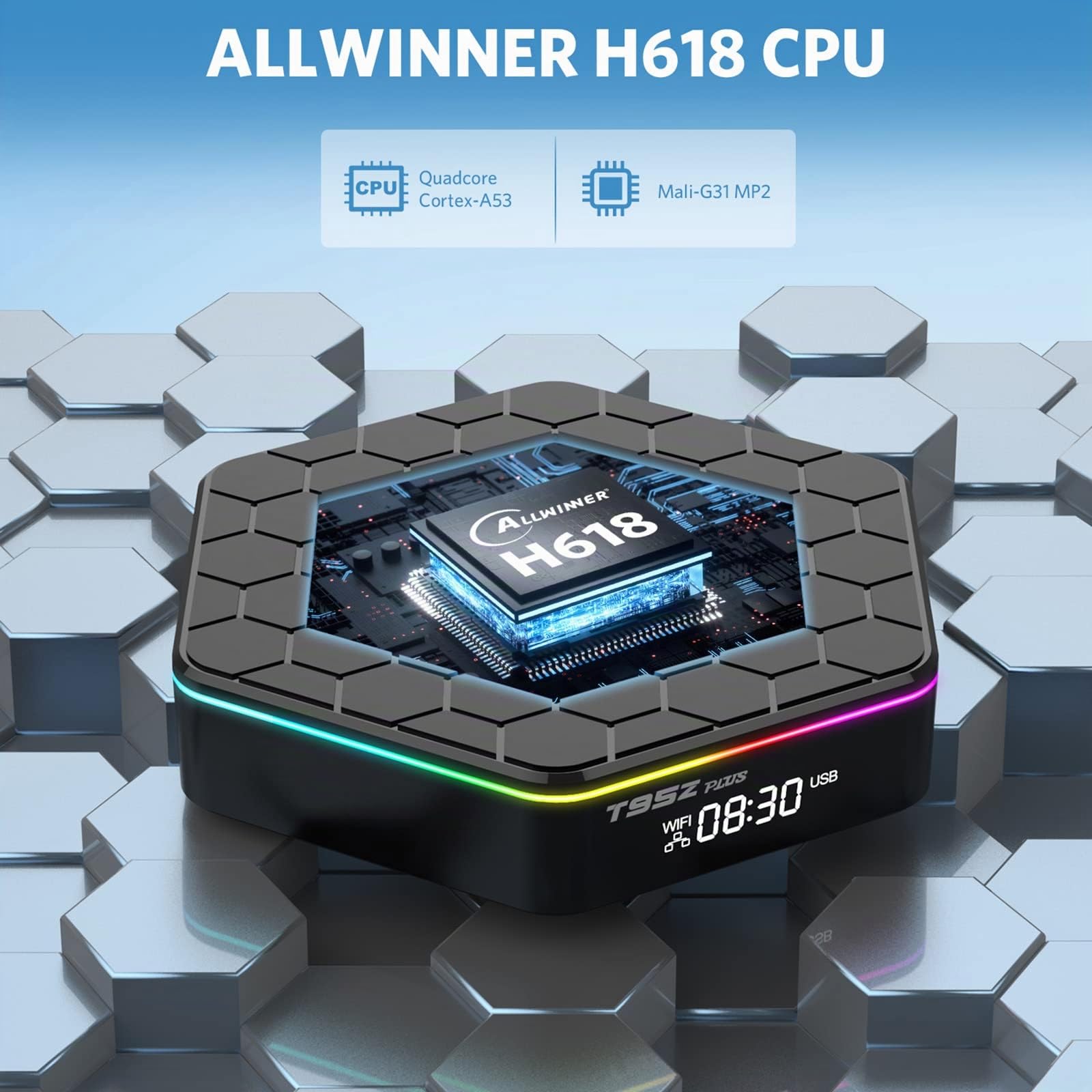 Box TV Android 12.0, 4 GB RAM 32 GB ROM Allwinner H618 Quad Core 64 bit, support HD 6K / 3D / H.265 Ethernet 2.4/5G Dual WiFi BT 5.0