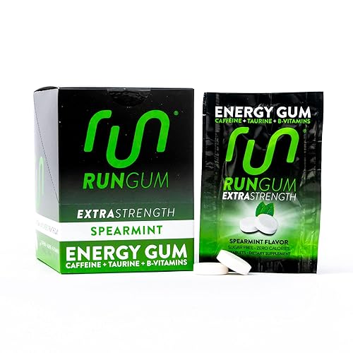 Miniatura 8 de RUN GUM Fruit Energy Gum 50 mg de cafeína, taurina y vitaminas B por pieza, 24 piezas (paquete de 12), 2 piezas  1 café o bebida energética, sin