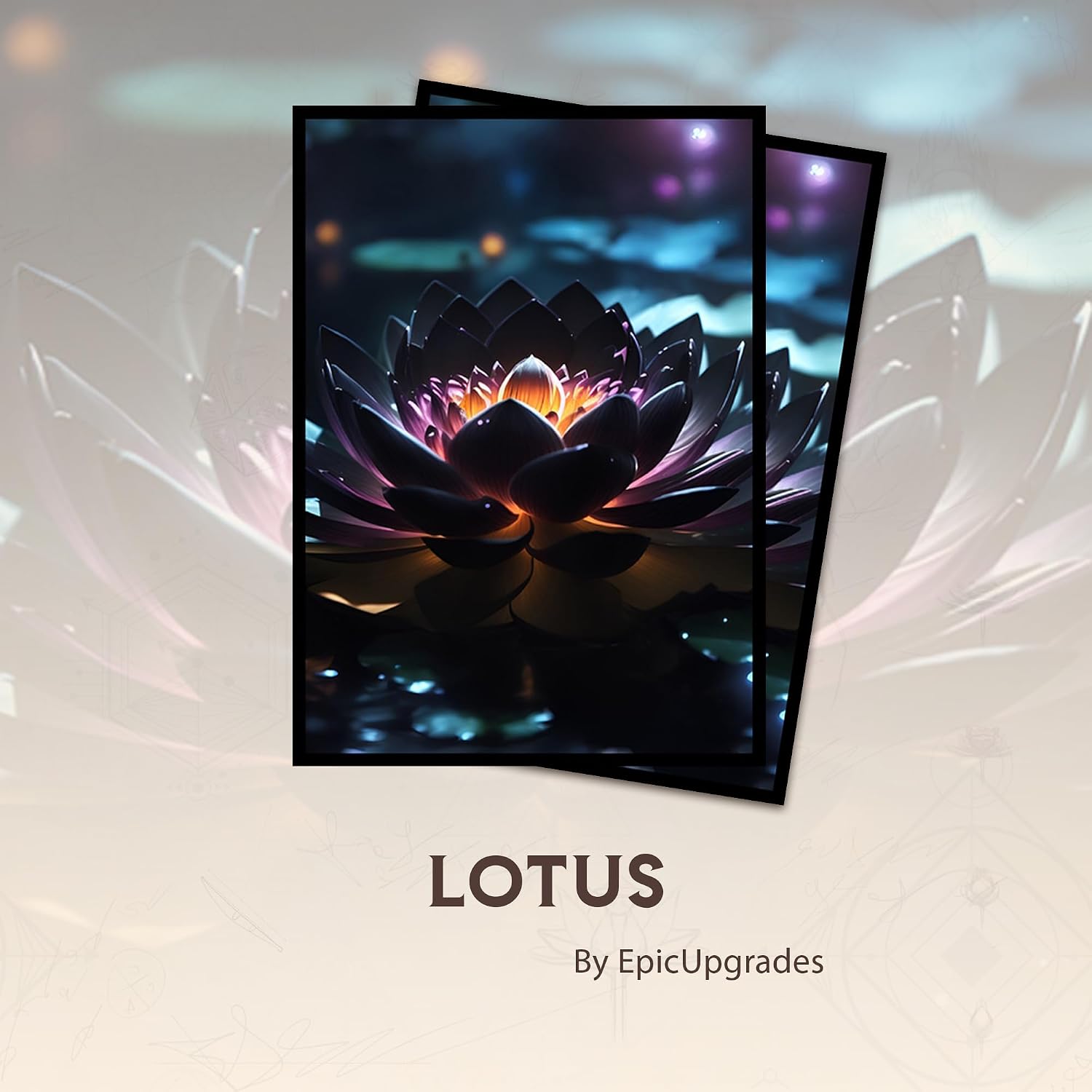 EU Lotus MTG Card Sleeves (Textured) - 104 Count Standard Size TCG Sleeves - Compatible with Magic The Gathering - Double Sleeving - Original Art Design, Premium Protection