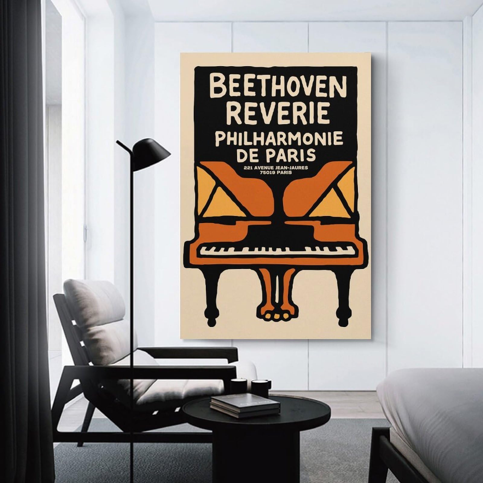 Junmoney Beethoven Reverie Philharmonie De Paris Wall Picture Print 08x12inch(20x30cm), for Hallway, Lounge Or Guest Room, Gift Idea for Housewarming And Birthdays