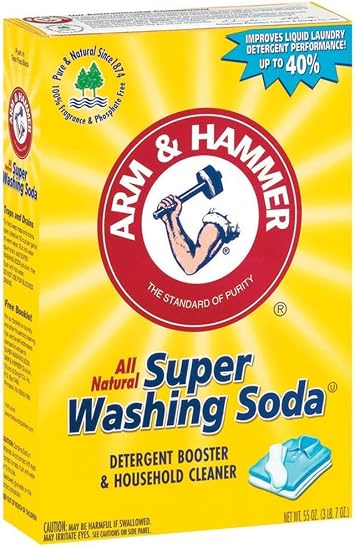 Arm & Hammer Household Super Washing Soda Detergent Booster, 55 Ounces 12 Pack