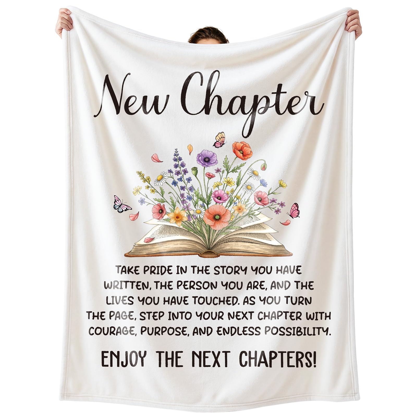 Giftota New Chapter Blanket, Birthday Gifts for Women Mom Sister Grandma Friend Birthday Gifts for Women Birth Day Unique Birth Day Gift for Woman