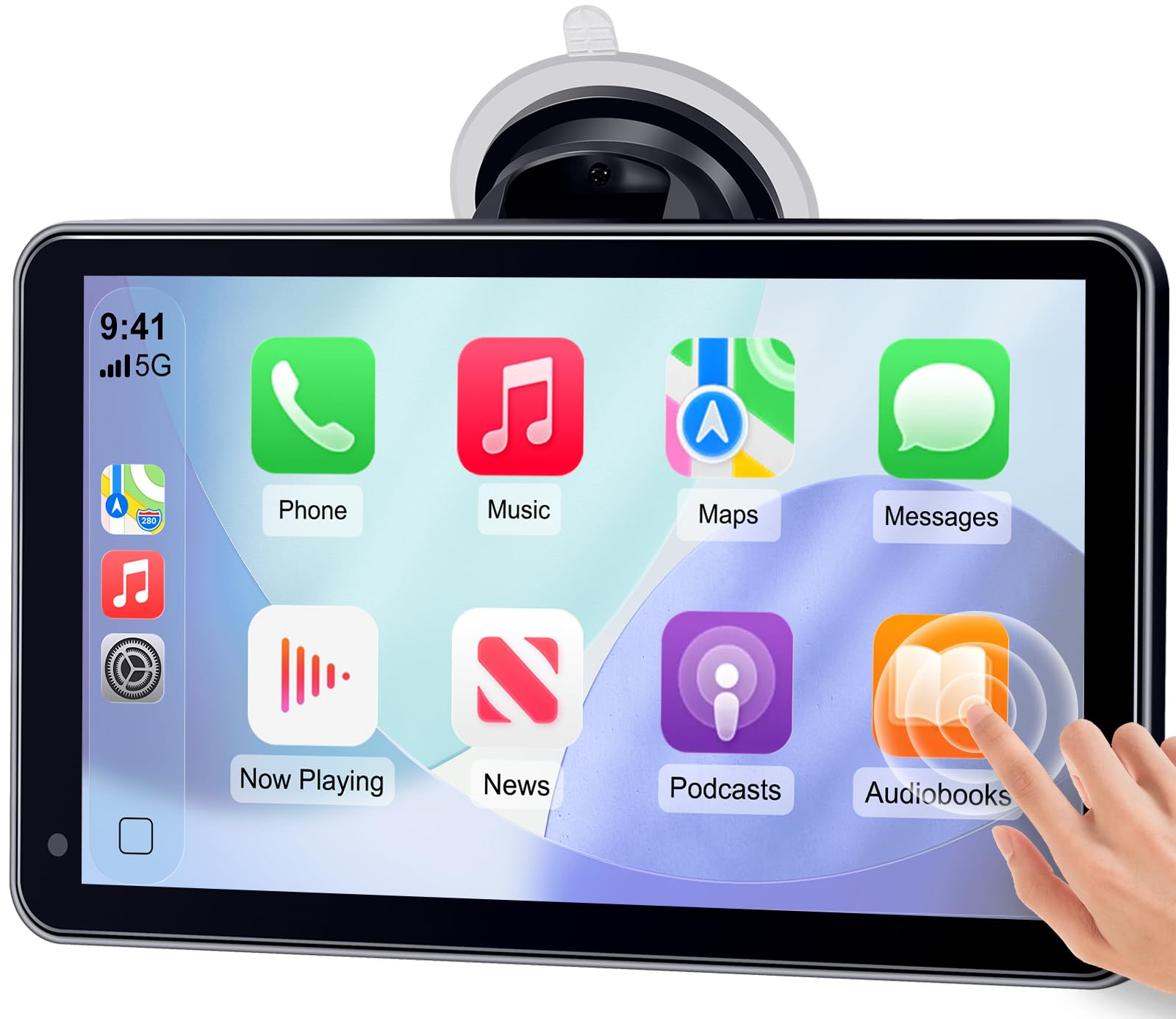 Carplay for Apple Portable Car Screen: Easy Setup 7 Inch Android Auto - Wireless Car Play Touchscreen with GPS Navigation,Bluetooth, FM,AirPlay Mirroring,Siri for Commuters and Older Cars