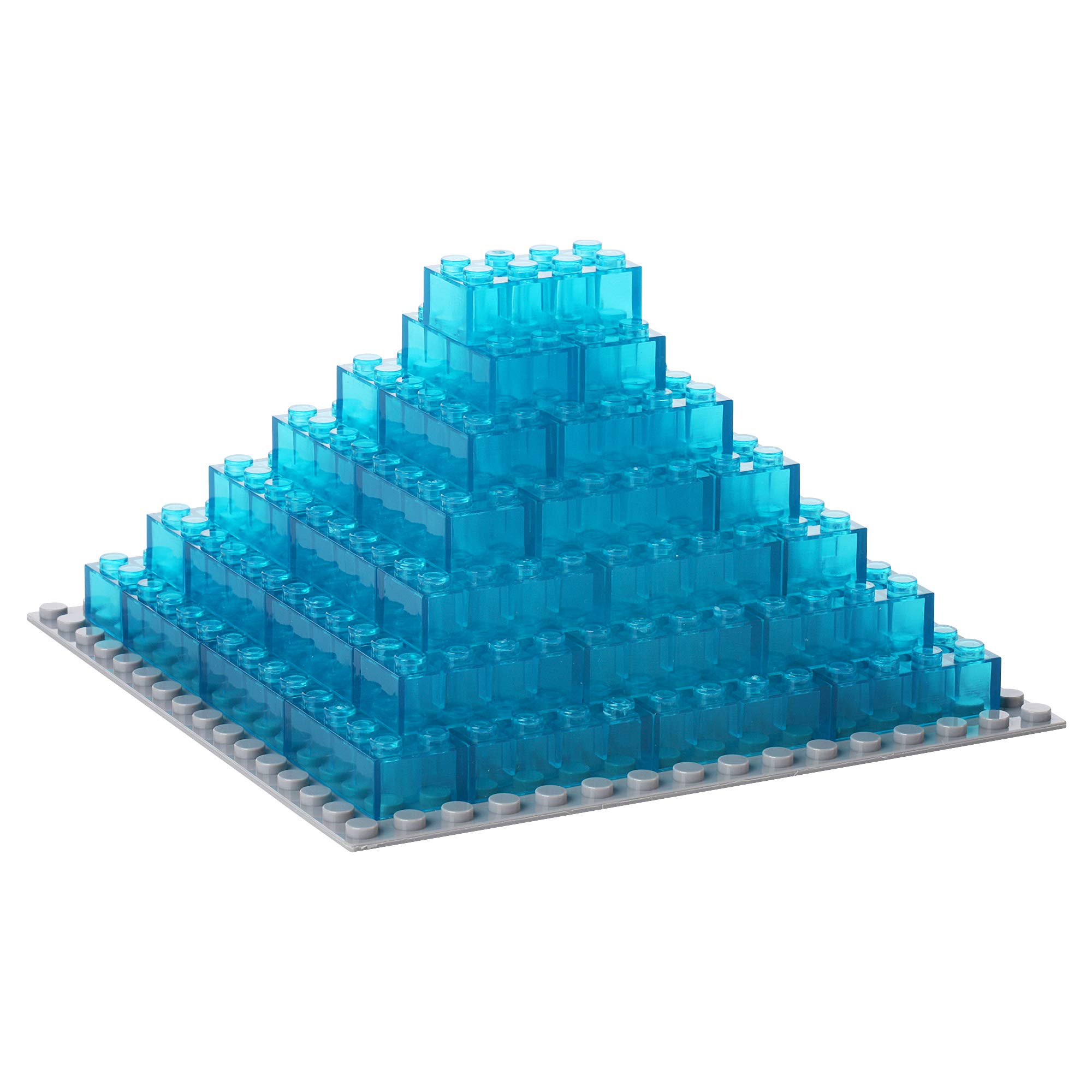 Katara Bloques de construcción - 520 Piezas, compatibles con Todos los demás Fabricantes - Incluyendo la Caja y la Placa Base, Azul Transparente
