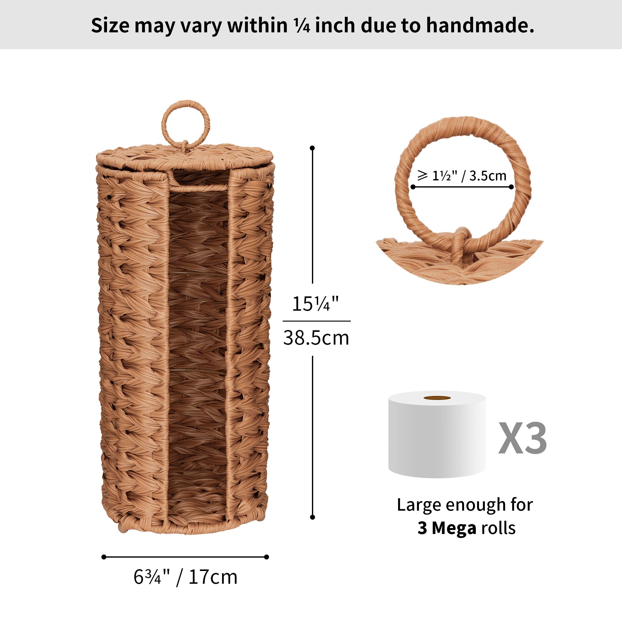 GRANNY SAYS Bathroom Toilet Paper Storage, Toilet Paper Holder Stand for Mega Rolls, Toilet Roll Holder Stand, Decorative Toilet Paper Organizer for Bathroom, Bathroom Baskets for Toilet