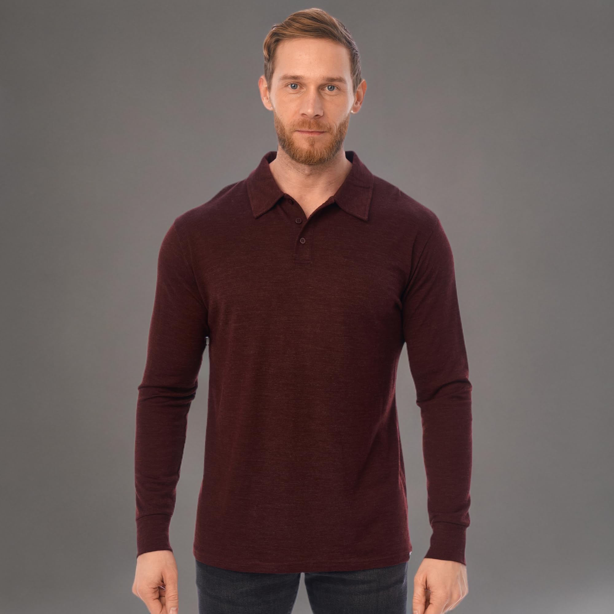 Merino.tech Polo Lana Merino Uomo - 100% Merino Wool Traspirante Maglia Polo Lana Uomo Manica Corta e Manica Lunga