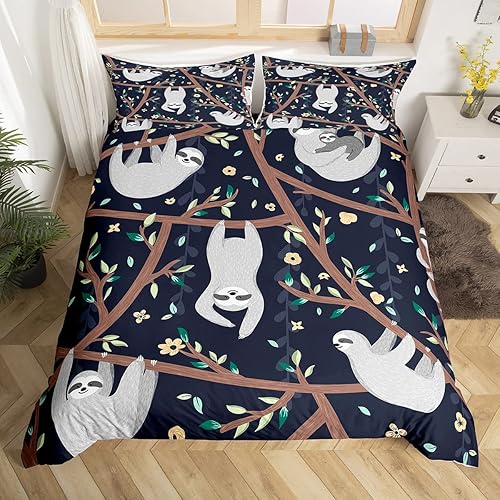 Miniatura 9 de Feelyou Funda de edredón de ciervo, oso, lobo, tamaño King, funda de edredón rústica de cabaña, juego de ropa de cama de lobos aullando con animales