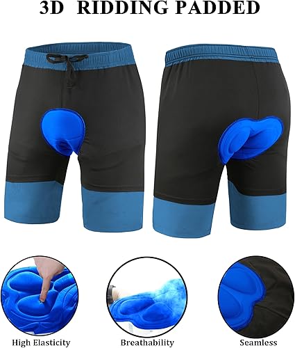 Miniatura 3 de Pantalones cortos de ciclismo de montaña para hombre, acolchados 3D, holgados, de secado rápido, ligeros, para ciclismo
