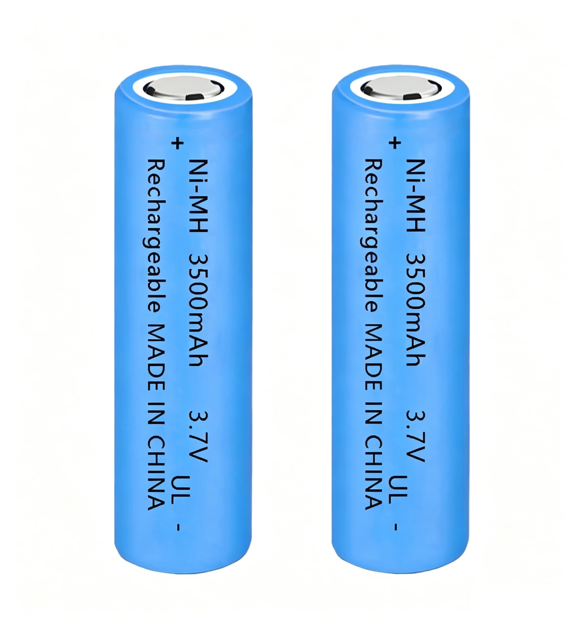 Yuntunele 2-Pack 3.7V 3500mAh Ni-MH Flat Top