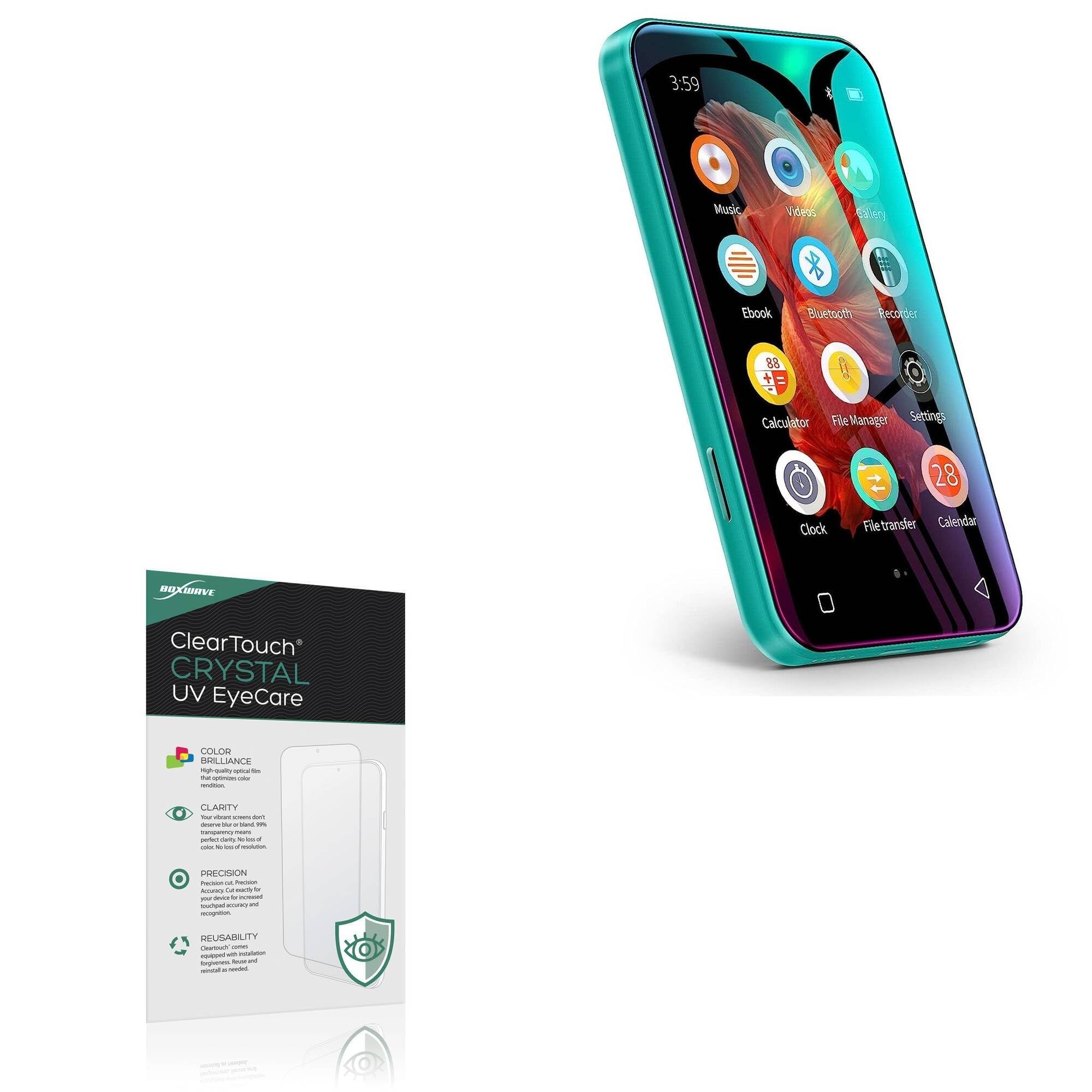 BoxWave Screen Protector Compatible with TIMMKOO Q3E MP3 Player - ClearTouch Crystal Anti-UV EyeCare (2-Pack), Filters Out Harmful Blue Light Reduce Fatigue